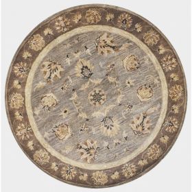 5' Round  Wool Grey or  Mocha Area Rug