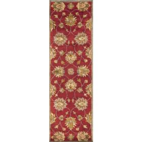 2' x 7' Runner Wool Red Area Rug