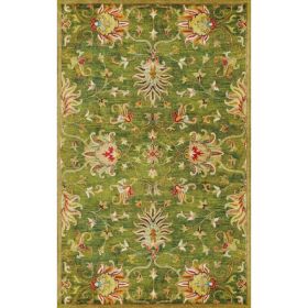 3' x 5' Wool Emerald Green Area Rug