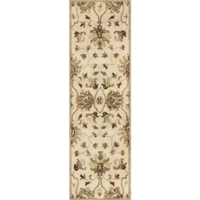 2' x 7' Runner Wool Champagne Area Rug