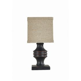 Classic Black Accent Lamp with Neutral Shade