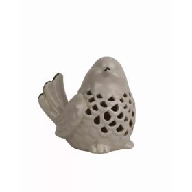 Distressed White Bird LED Accent Lamp