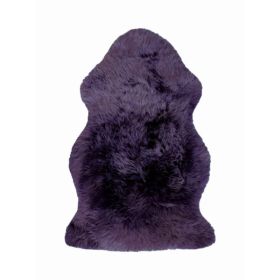 2' x 3' Purple New Zealand Natural Shearling Sheepskin Rug