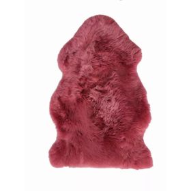 2' x 3' Raspberry New Zealand Natural Shearling Sheepskin Rug