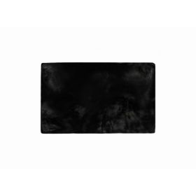 Luxe Faux Rabbit Fur Rectangular Rug 3' x 5'   - Black