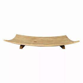 Asain Inspired Natural Wood Curved Tray