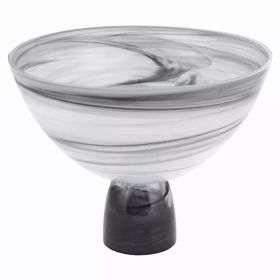 10" Mouth Blown Polish Glass Footed Centerpiece Bowl