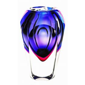 9" Purple Art Glass Vase