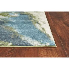 3' x 5' Teal Abstract Splashes Area Rug