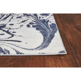 3' x 5' Blue Abstract Splashes Area Rug