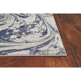 3'x5' Grey Marble Polypropylene Area Rug