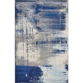 3' x 5' Ice Blue Abstract Brushstrokes Area Rug