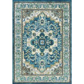 5'x8' Teal Machine Woven Polypropylene Area Rug