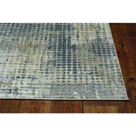 7' Ivory or Grey Inspire Polypropylene and Polyester Runner Rug