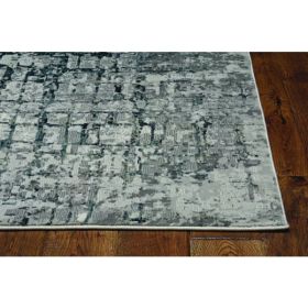 2' x 7' Ivory or Grey Polypropylene and Polyester Runner Rug