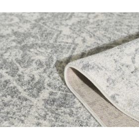 63" X 87" Grey Polypropylene Rug