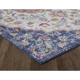 2' x 7' Ivory or Navy Polypropylene Area Rug