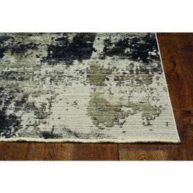 27" X 91" Ivory or Charcoal Polyester Rug