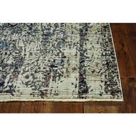 27" X 91" Grey Polyester Rug