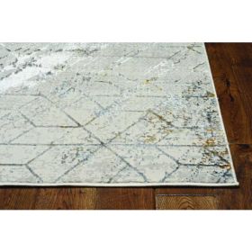 7' Ivory  Polyester Runner Rug