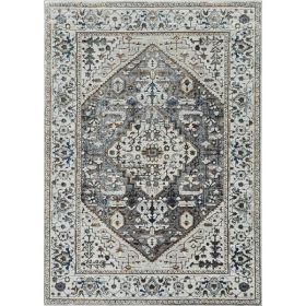 7' Grey Parisian Polyester Runner Rug