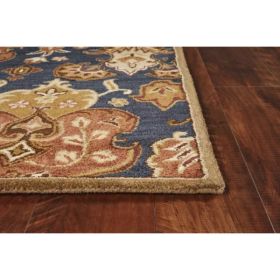 66" X 66" Navy Wool Rug