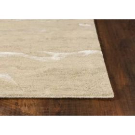 39" X 63" Beige Wool or Viscose Rug