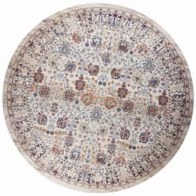 63" X 91" Beige Polypropylene Rug