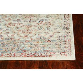 8' Ivory Polypropylene Runner Rug