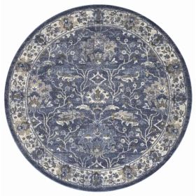 3' x 5' Denim Vintage Floral Area Rug