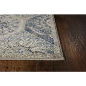 8' Pewter Mosaic Polypropylene Runner Rug