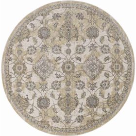 63" X 91" Ivory  Sand Wool Rug