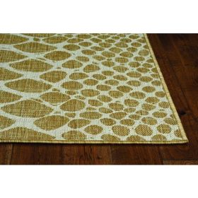 3'x4' Ivory Machine Woven UV Treated Animal Print Indoor Outdoor Accent Rug