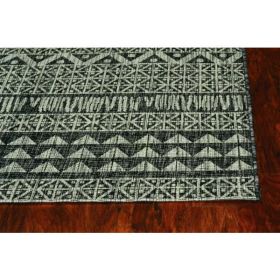 3'x4' Charcoal Machine Woven UV Treated Scandinavian Indoor Outdoor Accent Rug