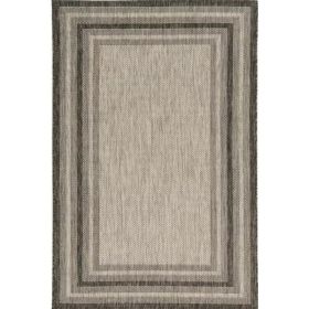 3' x 5' Grey Polypropylene Area Rug