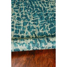 5' 3" x 7' 7" Teal Polypropylene Outdoor Rug