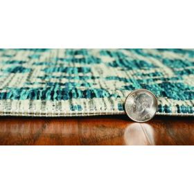 3' x 5' Teal Polypropylene Area Rug