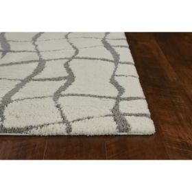 39" X 63" Ivory  Microfiber Rug