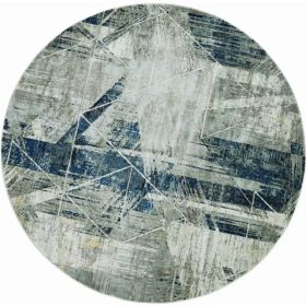 63" X 91" Greyor Blue Polyester or  Viscose Rug