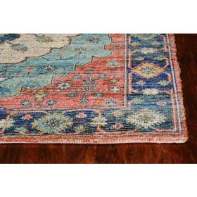 2' x 4' Blue Jute or Polyester Area Rug