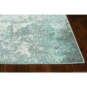 3'x5' Silver or  Blue Polypropylene or Polyester Area Rug