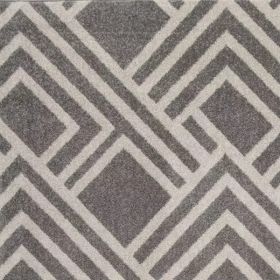 2'x4' Grey Machine Woven UV Treated Geometric Indoor Outdoor Accent Rug