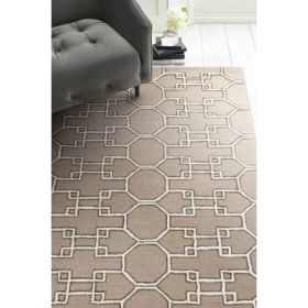 60" X 84" Mocha Wool or Viscose Rug