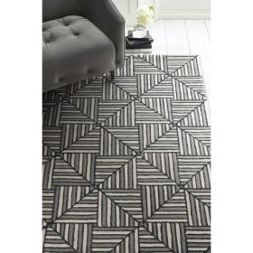 60" X 84" Navy or  Charcoal Wool or Viscose Rug