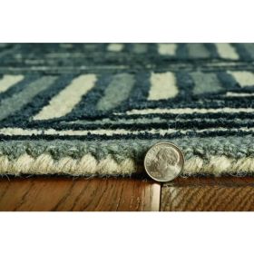 27" X 96" Navy or  Charcoal Wool or Viscose Rug