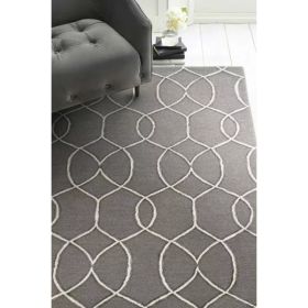 60" X 84" Charcoal Wool or Viscose Rug