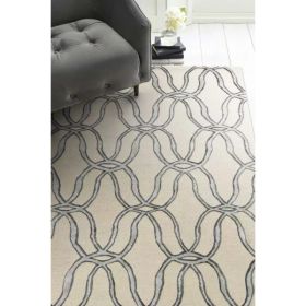 60" X 84" Silver Wool or Viscose Rug