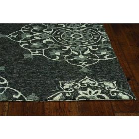 2' x 3' Charcoal Polypropylene Accent Rug