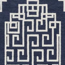 60" X 84" Navy Ivory  Wool Rug