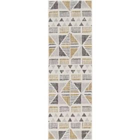 63" X 91" Ivory or Gold Polyester Rug